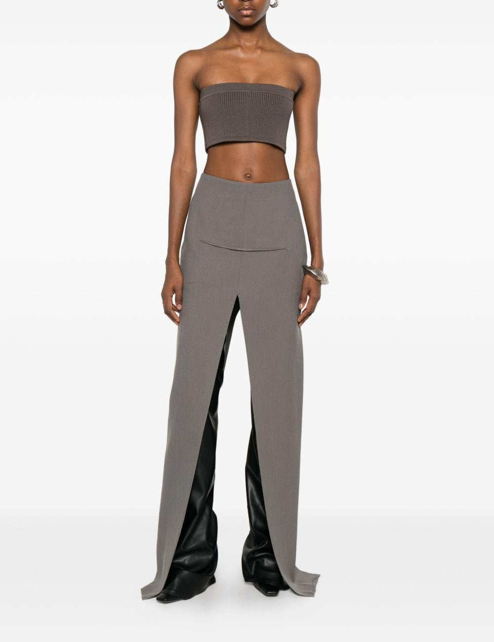 Gonna lunga con spacco in grigio Rick owens - donna 