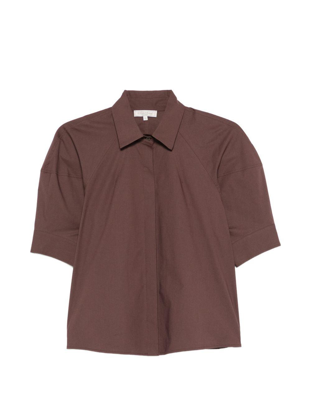 Camicia con collo a punta in marrone Antonelli - donna 