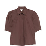 Camicia con collo a punta in marrone Antonelli - donna 