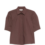 Camicia con collo a punta in marrone Antonelli - donna 