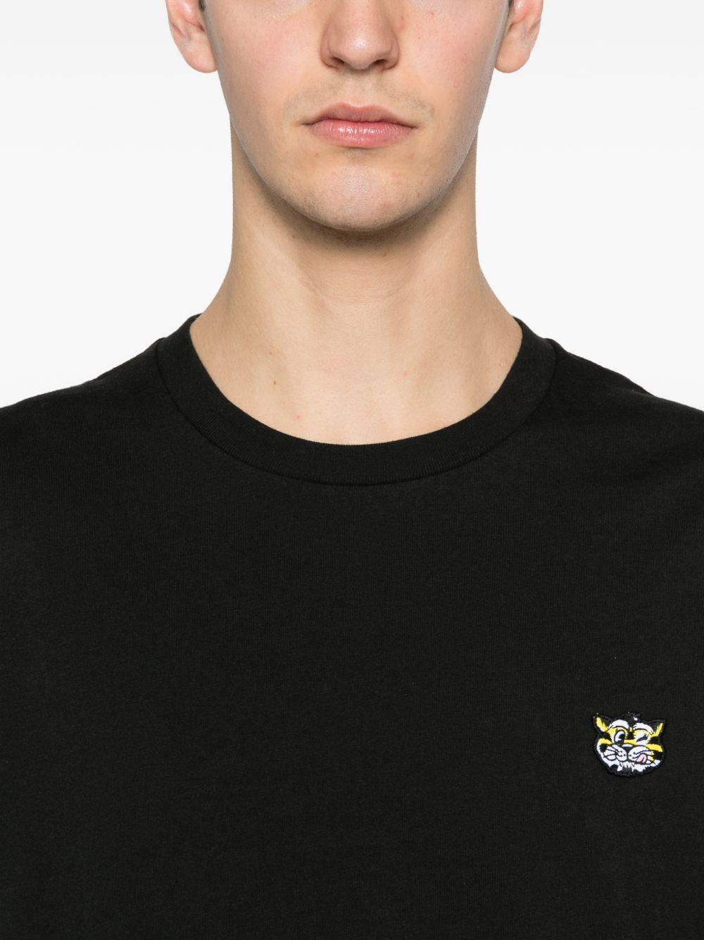 T-shirt con applicazione ricamata in nero Kenzo - uomo 