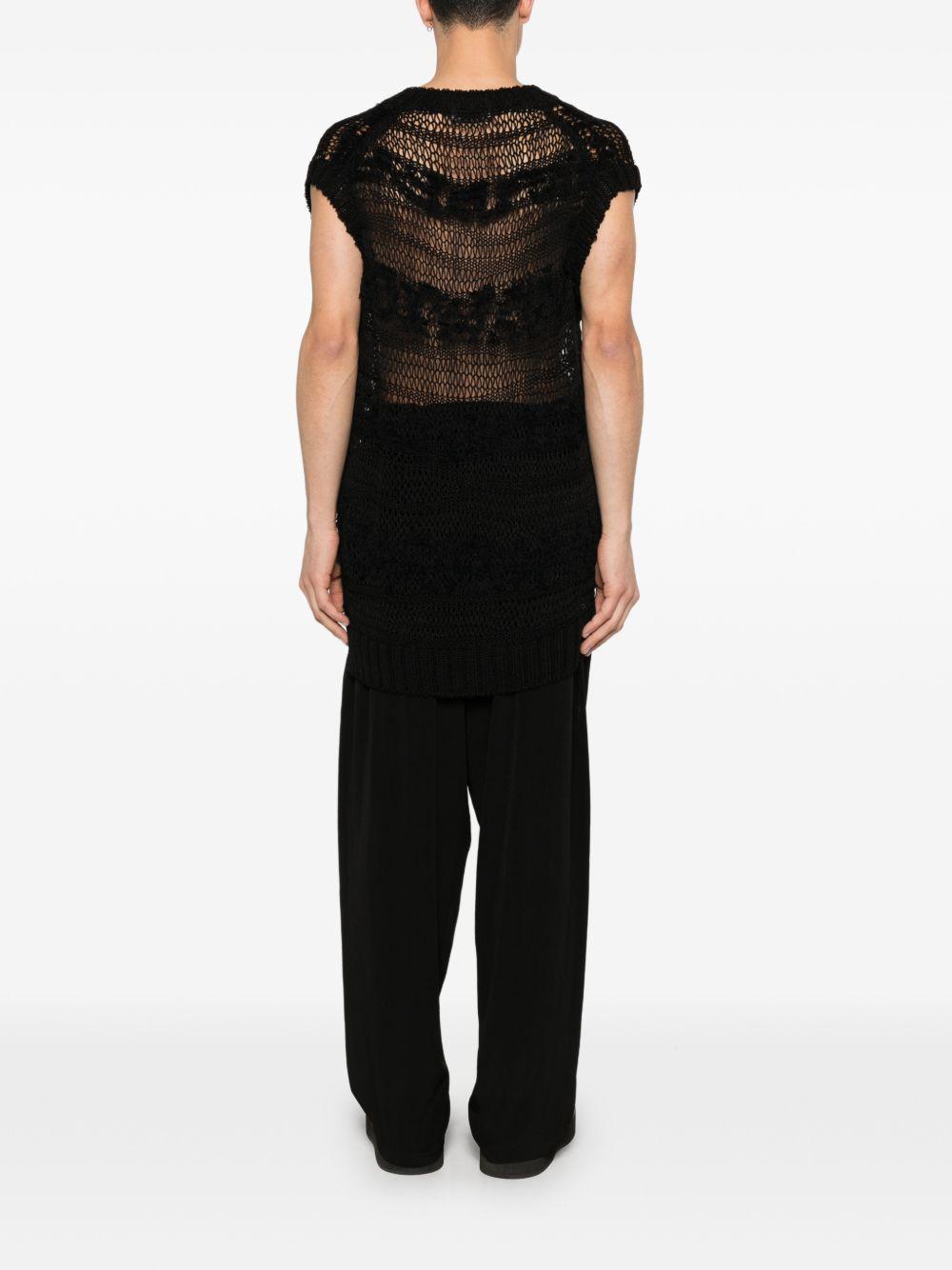 Gilet in maglia in nero Yohji yamamoto - uomo<BR/> 