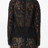 Blusa in pizzo in nero 