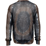 Cardigan con design tie-dye in marrone Khoki - uomo 