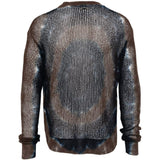 Cardigan con design tie-dye in marrone Khoki - uomo 