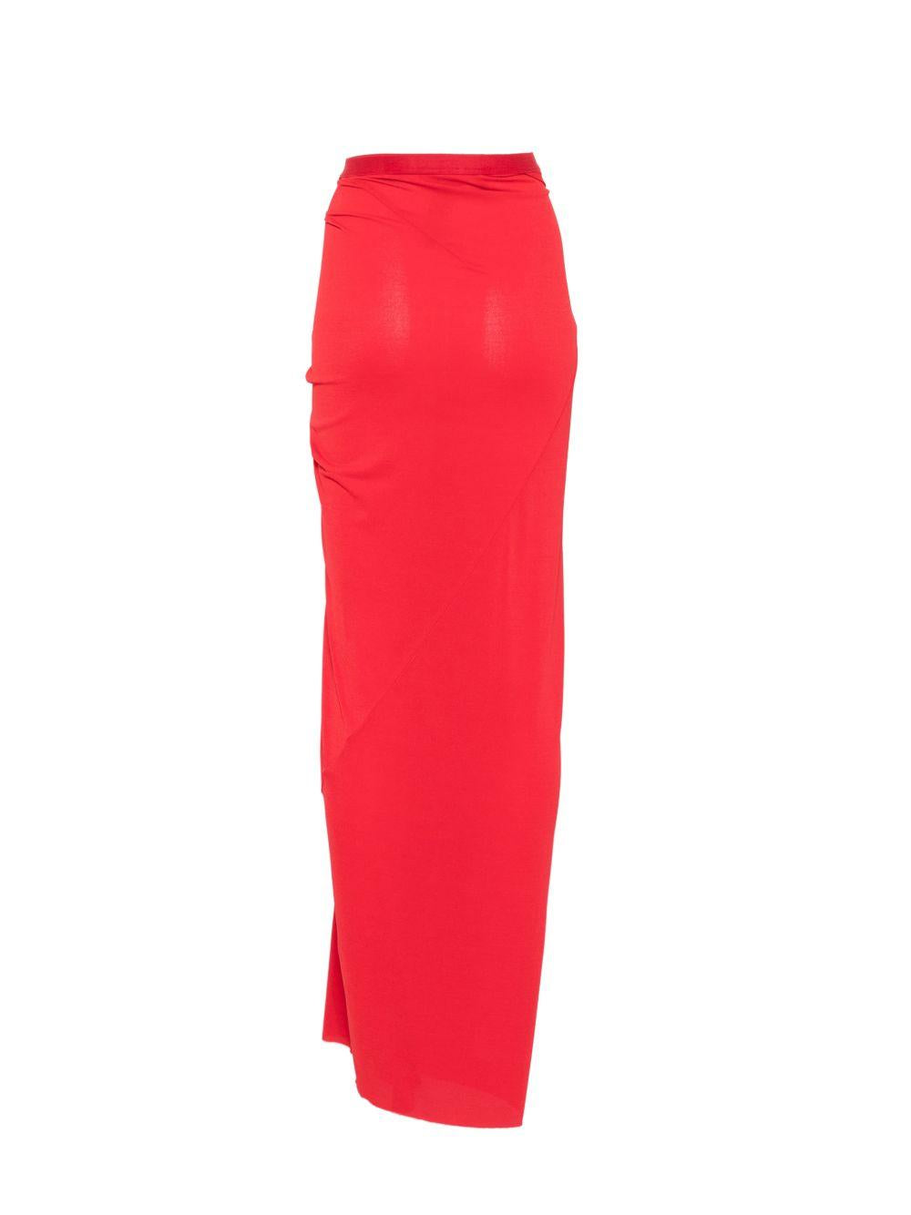 Gonna lunga drappeggiata in rosso Rick Owens Lilies - donna 