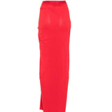 Gonna lunga drappeggiata in rosso Rick Owens Lilies - donna 