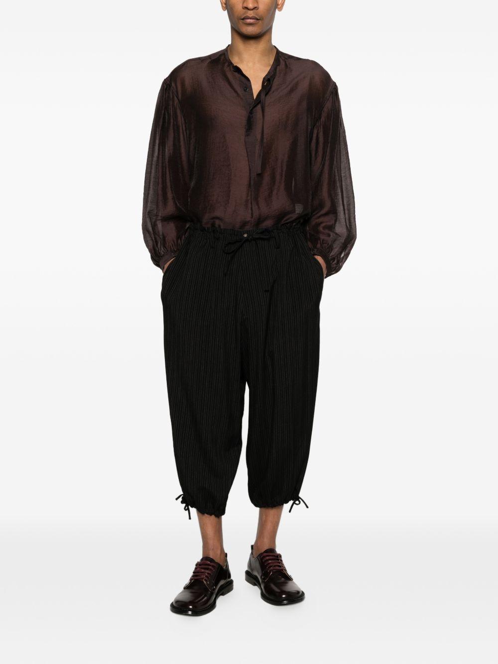 Camicia girocollo in marrone Yohji yamamoto - uomo 