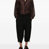 Camicia girocollo in marrone Yohji yamamoto - uomo 