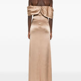 Abito con drappeggio in beige Giuseppe Di Morabito - donna 