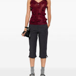 Top con ricami a farfalla in bordeaux Coperni - donna 