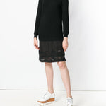 Abito in maglia con gonna in pizzo in nero Moschino - donna 