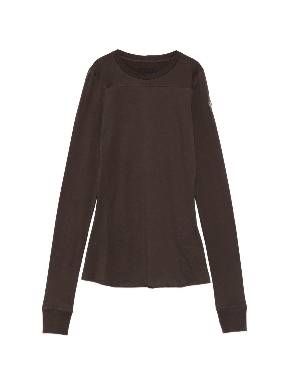 T-shirt a maniche lunghe in cotone grider in marrone Rick Owens x Moncler - unisex<BR/> 