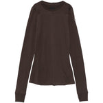 T-shirt a maniche lunghe in cotone grider in marrone Rick Owens x Moncler - unisex<BR/> 