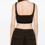 Top crop con logo in marrone Entire studios - donna 