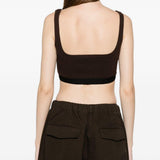 Top crop con logo in marrone Entire studios - donna 