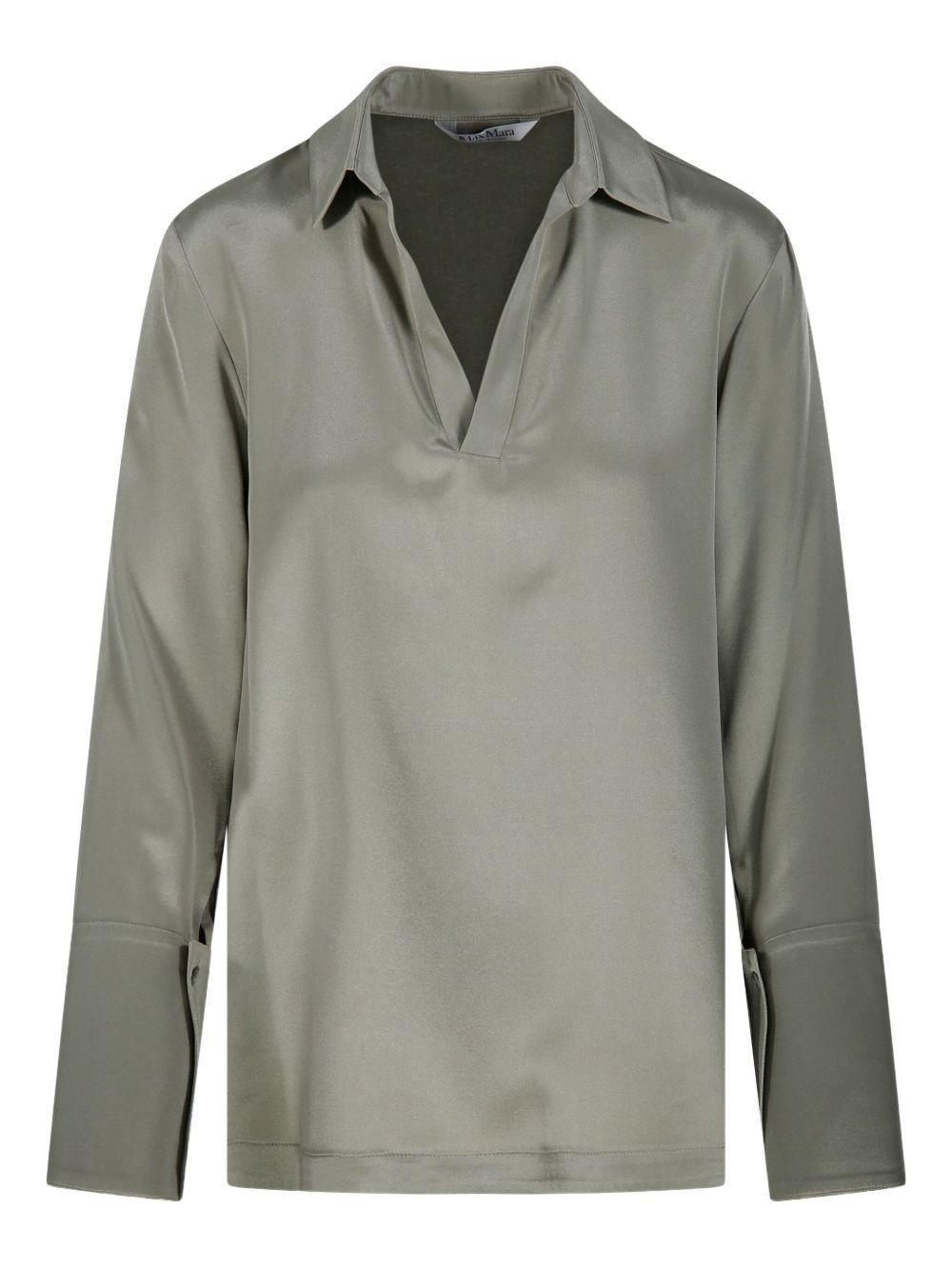 Blusa in cady di seta stretch dover in verde Maxmara - donna 