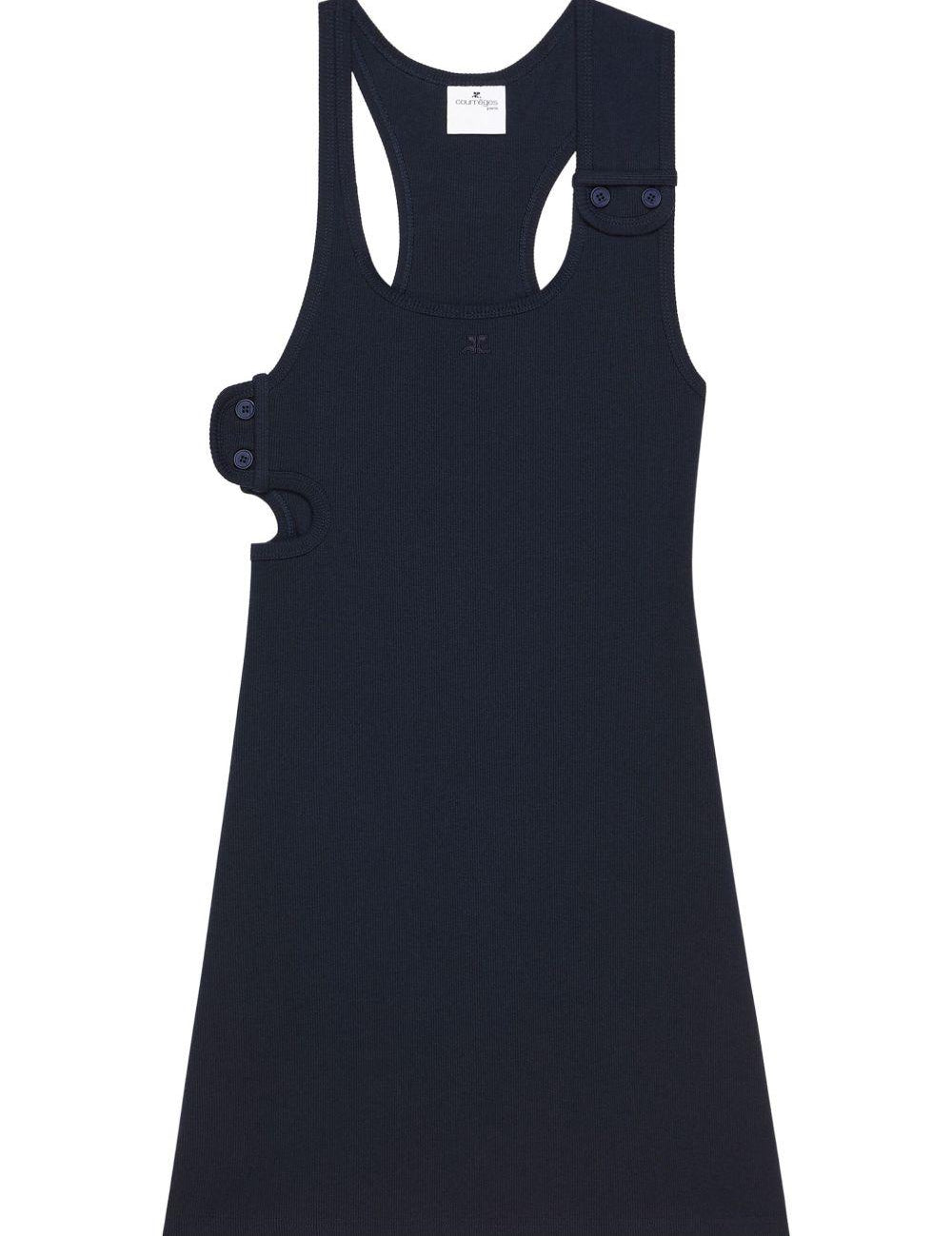Abito corto '90 in blu navy Courrèges - donna 