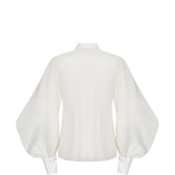 Camicia con maniche bishop in bianco Brunello Cucinelli - donna 