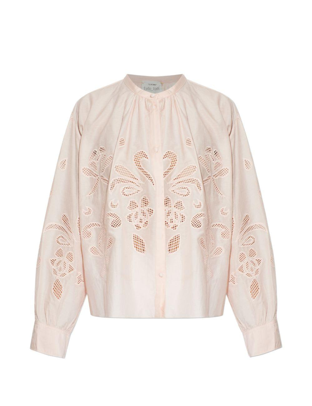 Blusa  ricamata in rosa 