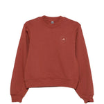 Felpa con logo a maniche lunghe in rosso mattone Adidas by stella mc  cartney - donna 