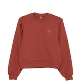 Felpa con logo a maniche lunghe in rosso mattone Adidas by stella mc  cartney - donna 