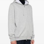 Felpa mélange con cappuccio in grigio Brunello cucinelli - uomo 
