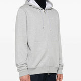Felpa mélange con cappuccio in grigio Brunello cucinelli - uomo 