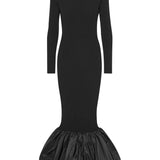Abito a maniche lunghe con dettaglio cut-out in nero Rotate holiday - donna 