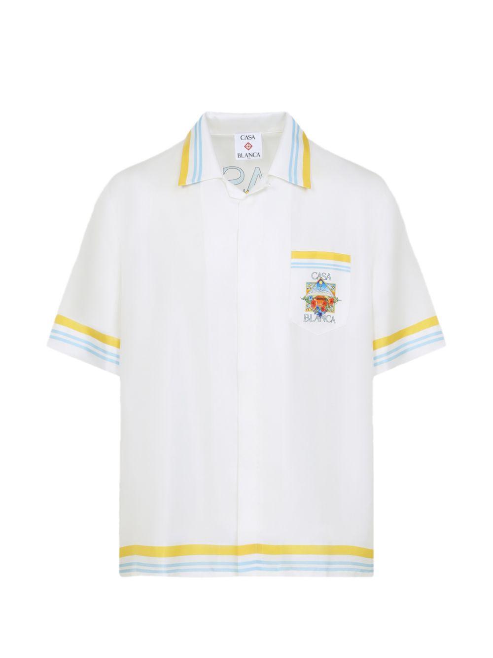 Camicia con stampasul retro in bianco Casablanca - uomo 