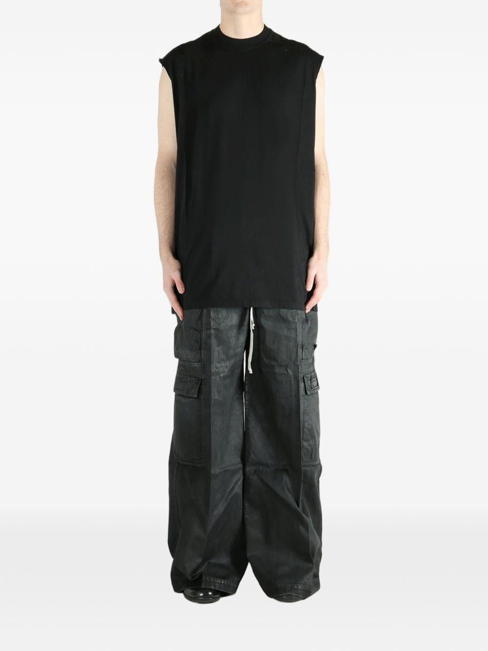 Top senza maniche con collo alto in nero Rick owens drkshdw - uomo 