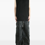 Top senza maniche con collo alto in nero Rick owens drkshdw - uomo 