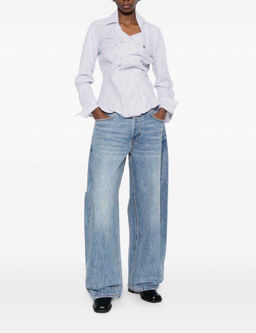 Camicia Drunken a righe in azzurro Vivienne westwood - donna 