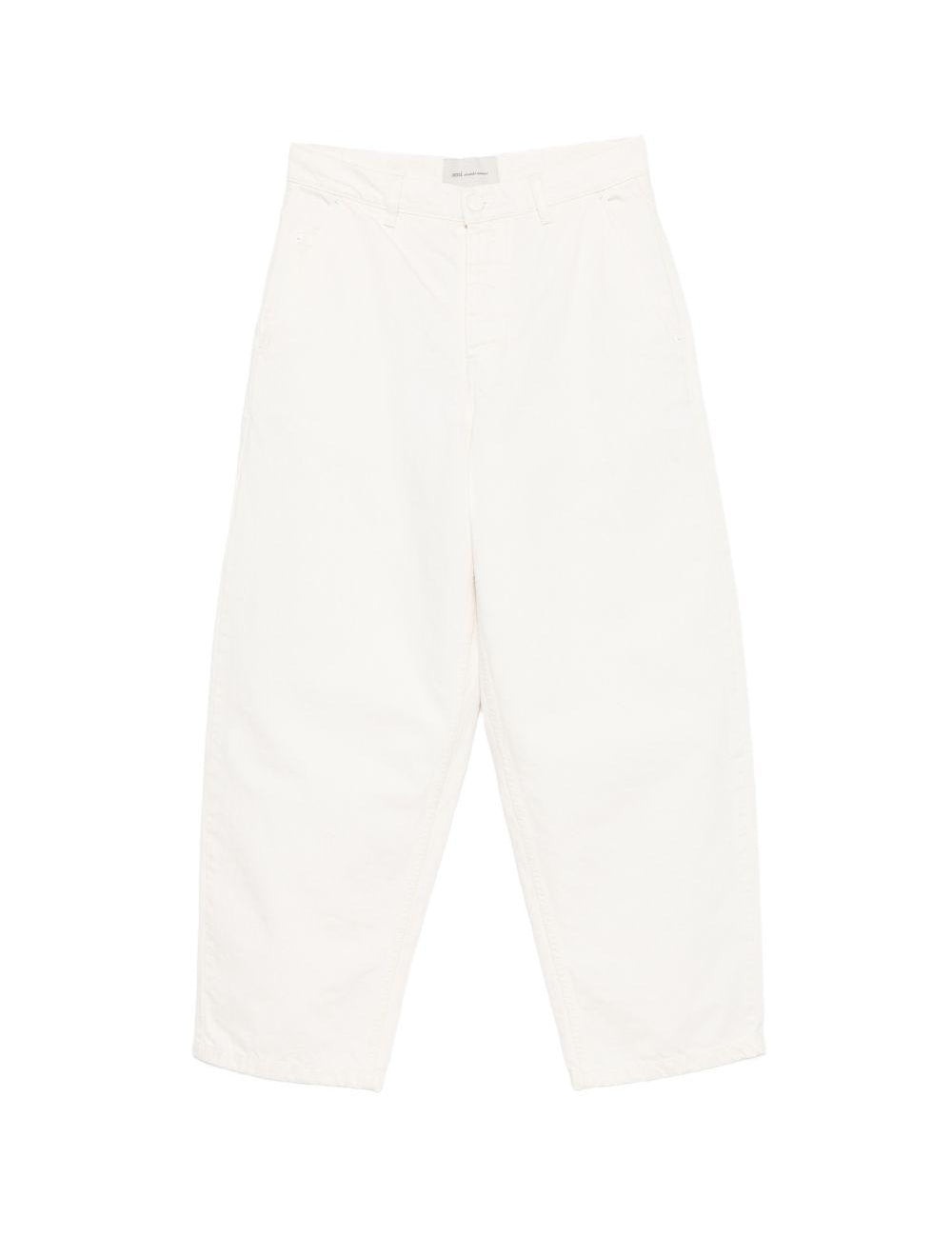 Jeans a gamba larga in bianco Ami paris - uomo 