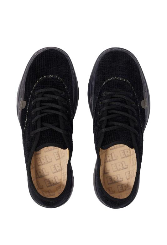 Sneakers in velluto a coste coupe in nero 