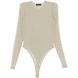 Body semi trasparente in verde Wardrobe.Nyc - donna 