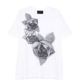 T-shirt con stampa floreale in bianco Simone rocha - uomo 