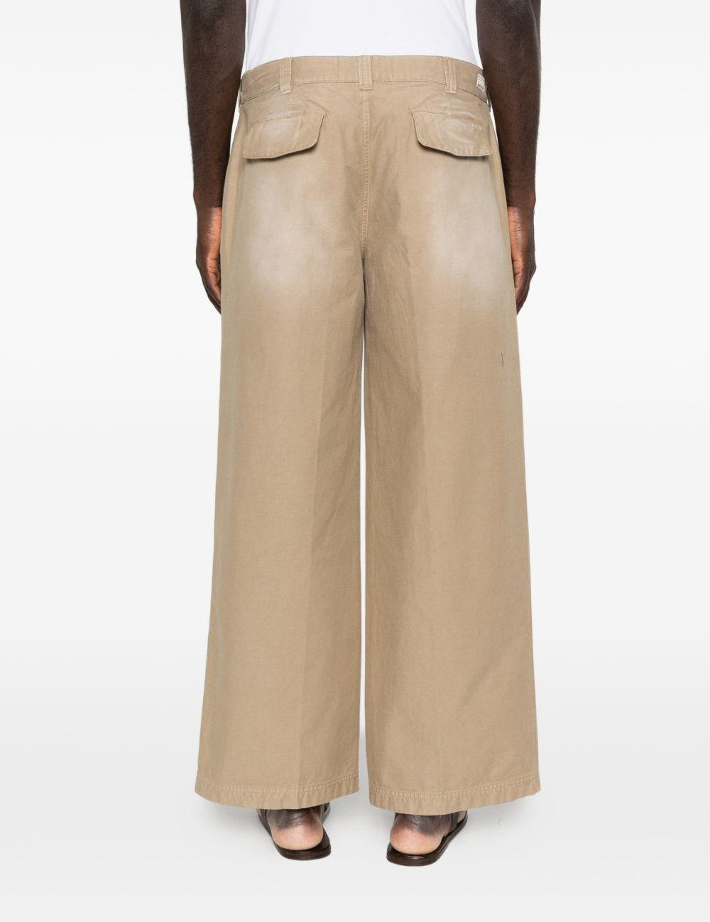 Pantaloni con passanti per cintura in beige Erl - unisex 