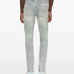 Jeans con effetto vissuto in blu Purple - uomo 
