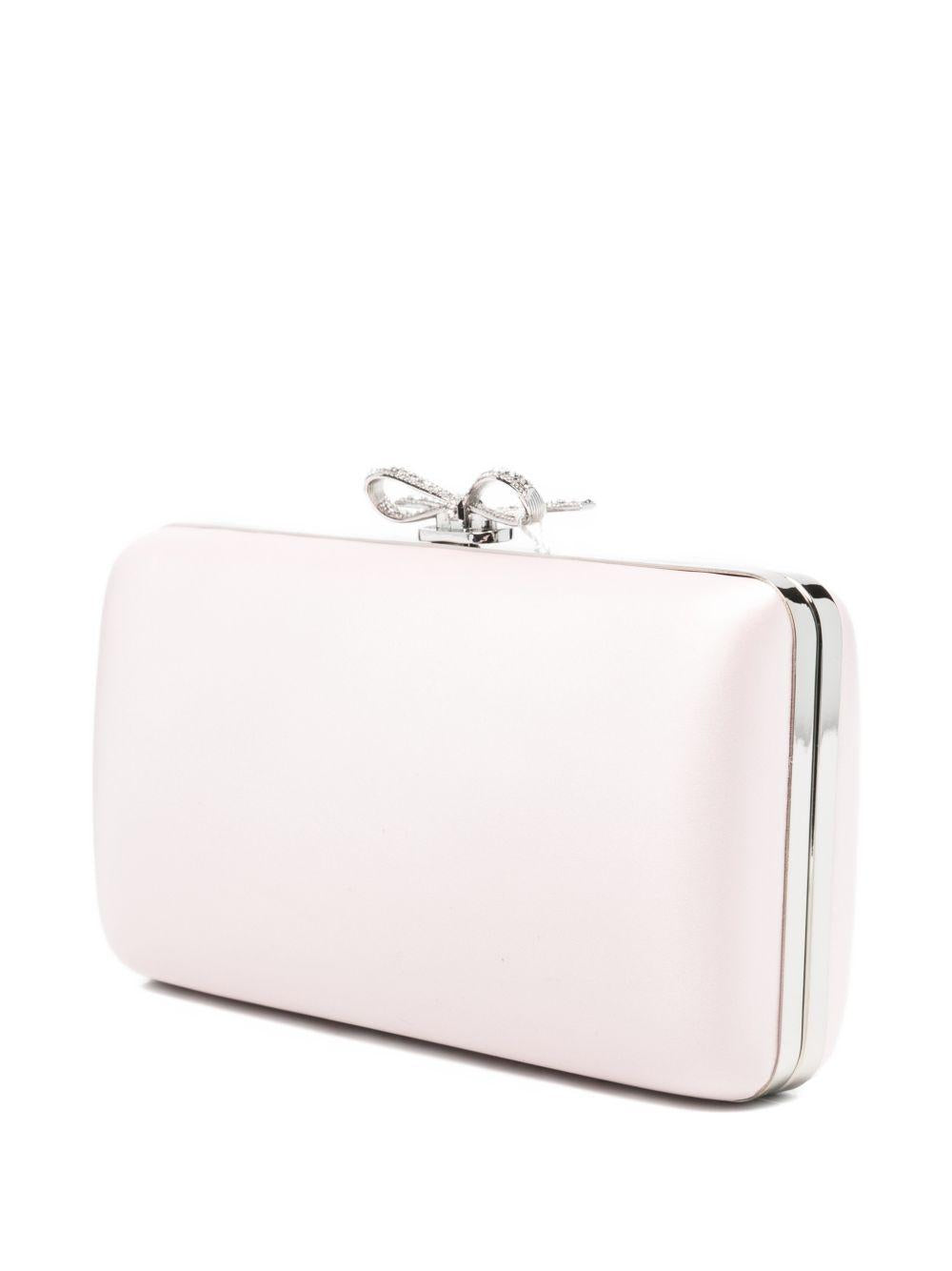 Clutch in raso con fiocco in rosa 