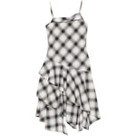 Abito midi con balze in bianco e nero Feng Chen Wang - donna 