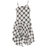 Abito midi con balze in bianco e nero Feng Chen Wang - donna 