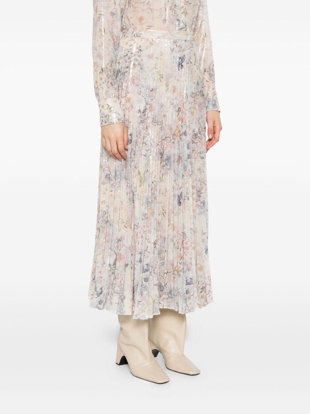 Gonna plissettata con paillettes in bianco Golden goose - donna 