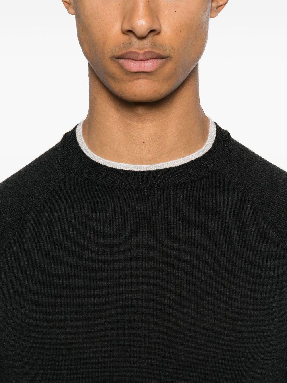 Maglione con finitura a contrasto in grigio scuro Eleventy - uomo 