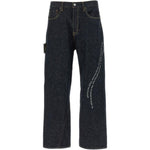 Jeans People Have the Power con ricamo in blu 