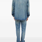 Camicia denim a maniche lunghe in blu Mm6 maison margiela - uomo 
