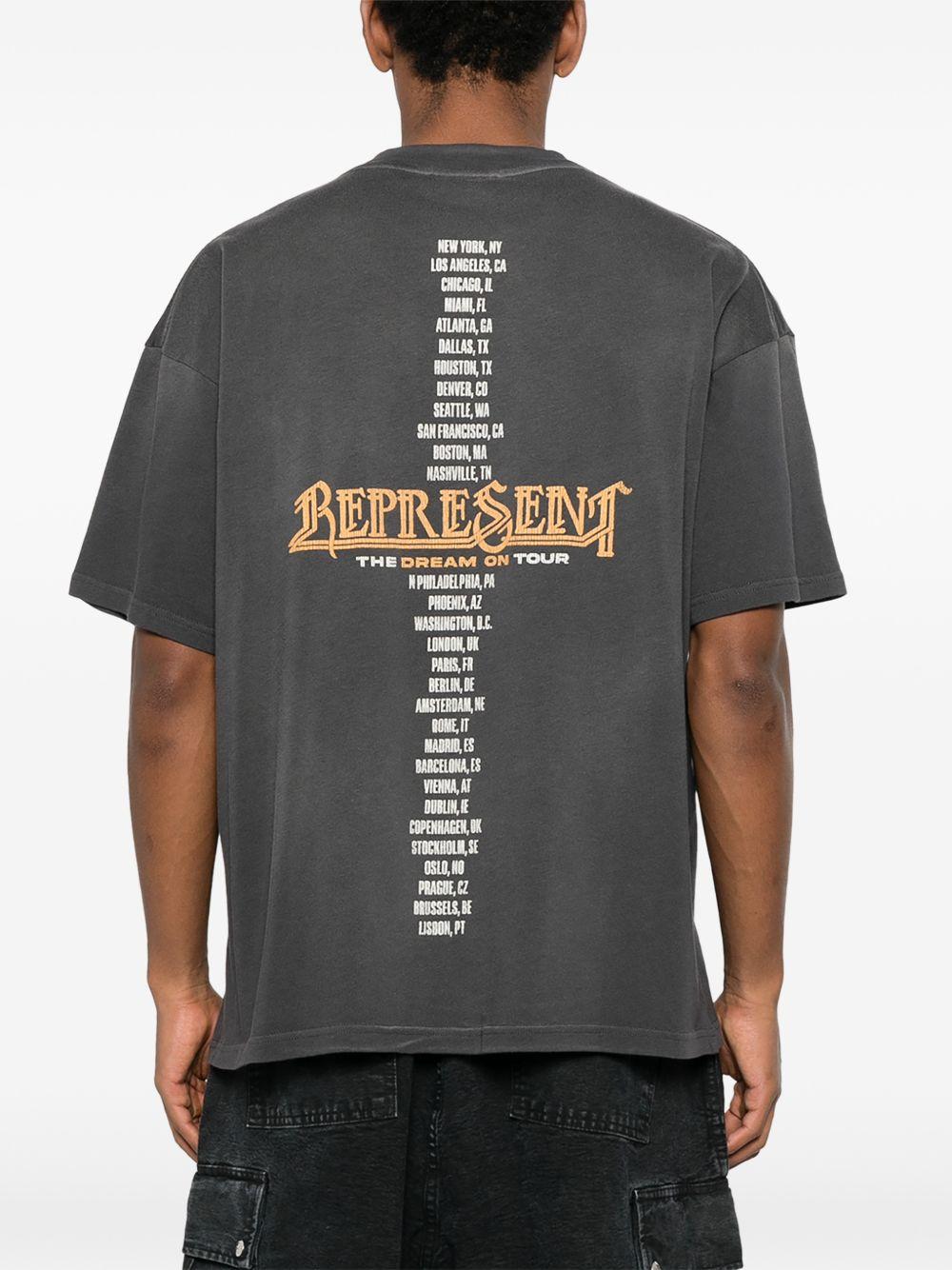 T-shirt con stampa grafica golden tour in grigio Represent - uomo 