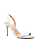 Sandali in pelle con cinturino 90mm so nude in bianco Aquazzura - donna 