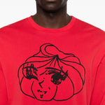 T-shirt a manica lunga stampata in rosso Simone rocha - uomo 