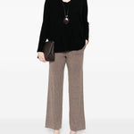 Maglione con scollo a V in nero Gotha - donna 